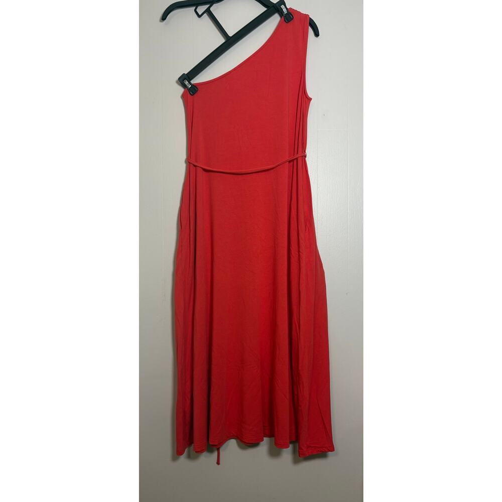 Boden One Shoulder Stretchy Knit Swing Midi Dress Size 8 US 12 UK - Picture 2 of 4